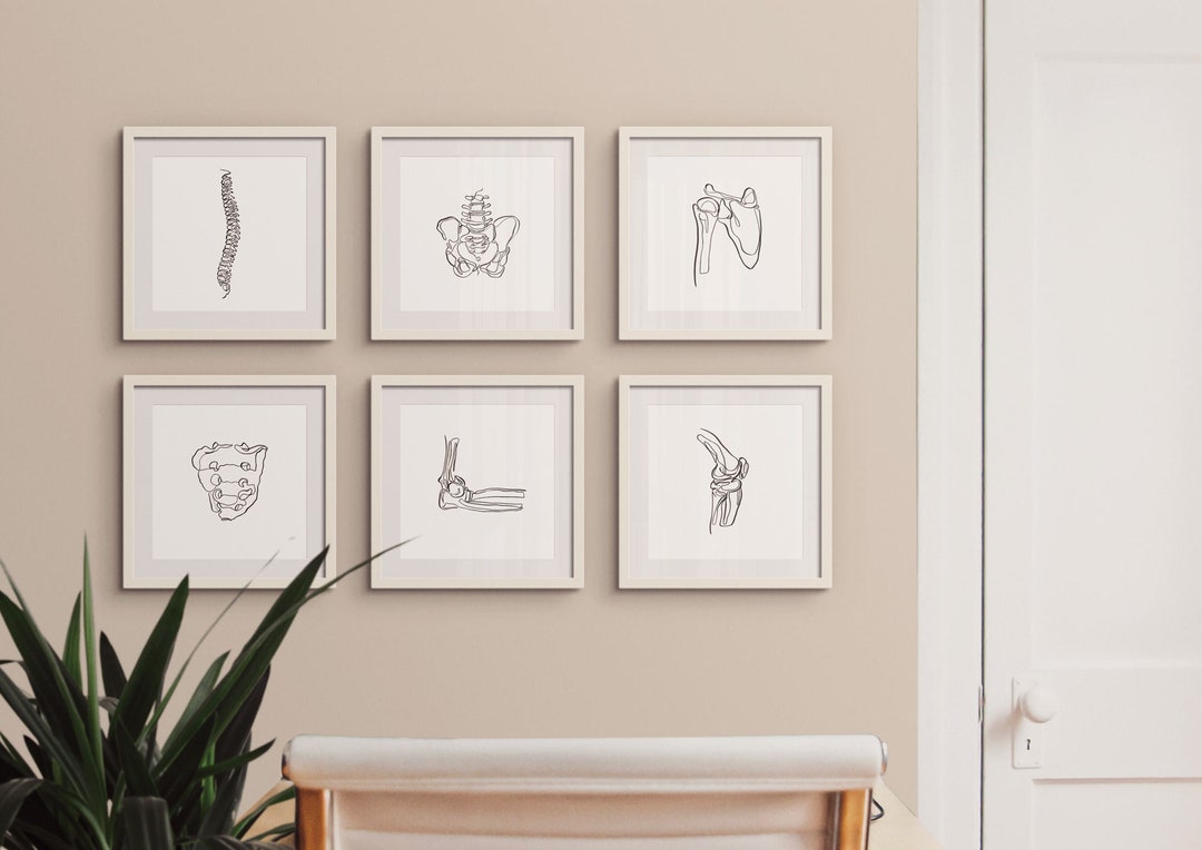 20 Human Skeleton Drawings, Medical Wall Art Set, Printable Abstract ...