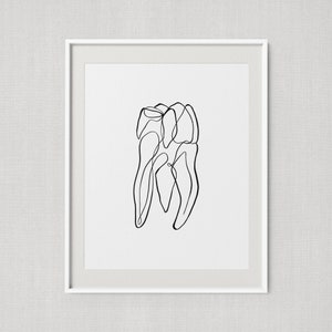 Abstrakte Zahn-Wand-Kunst, minimalistische Dental druckbare Kunstdruck, eine Linie Zahn Kunstwerk, Kieferorthopäde Wand-Dekor, medizinische Büro Kunst Poster