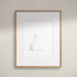 Ente Line Kunstdruck, Kinderzimmer Bauernhof Tier Zeichnung, Kinderzimmer Minimalistische Wandkunst, Ente Skizze Fine Art, Einfache Kinderzimmer Kunst, Boho Druckbar