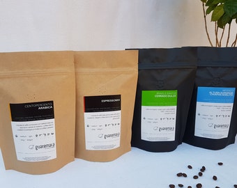 4 Pack Artisan Coffee Sampler - 100% Arabica and Blends - Medium Roast - Freshly roasted and made to order in Italy