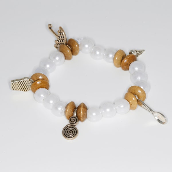 Bracelet Sweets Charm avec fausses perles et perles de bois