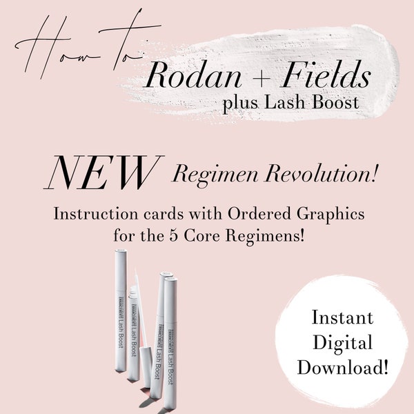 Rodan and Fields Lash Boost Informative Graphics —one for each Core Regimen! Instant Download!