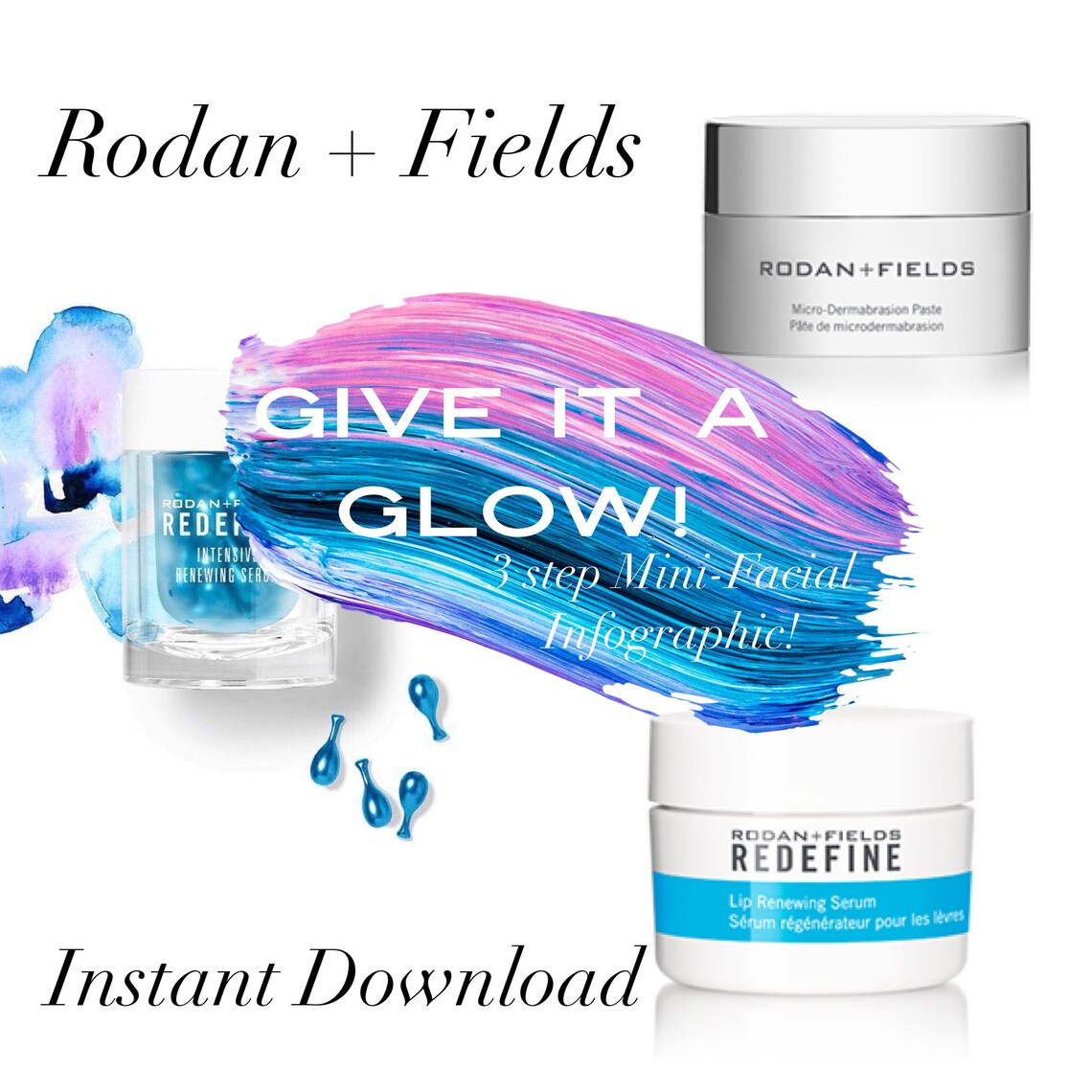Rodan and Fields Mini-facial Printable Card Infographic Instant Download 3 Steps - Etsy