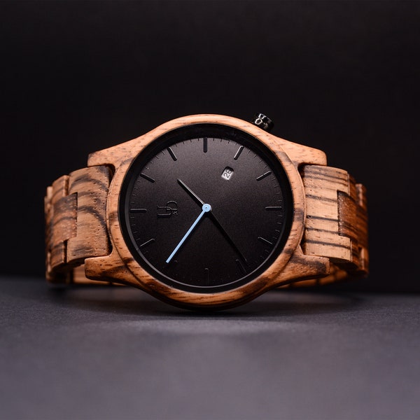 Wood Watches For Men, Zebra Wooden Watch, Groomsmen Watch, Engraved Watch, Gifts for men, Gifts for him, Christmas gifts, Personalized gifts