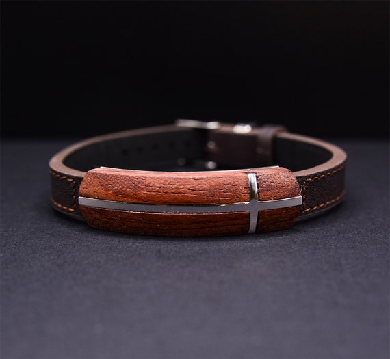 Rosewood Premium Leather Bracelet for Men Mens Leather Etsy