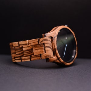 Wood Watches For Men, Zebra Wooden Watch, Groomsmen Watch, Engraved Watch, Gift for Men, Gift for Him