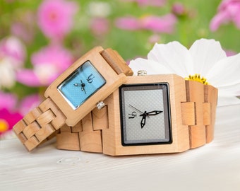 UXD His and Hers Matching Wood Watches - Couples Wood Watch Set, gift for couple, anniversary gift, couples gift, couple watches