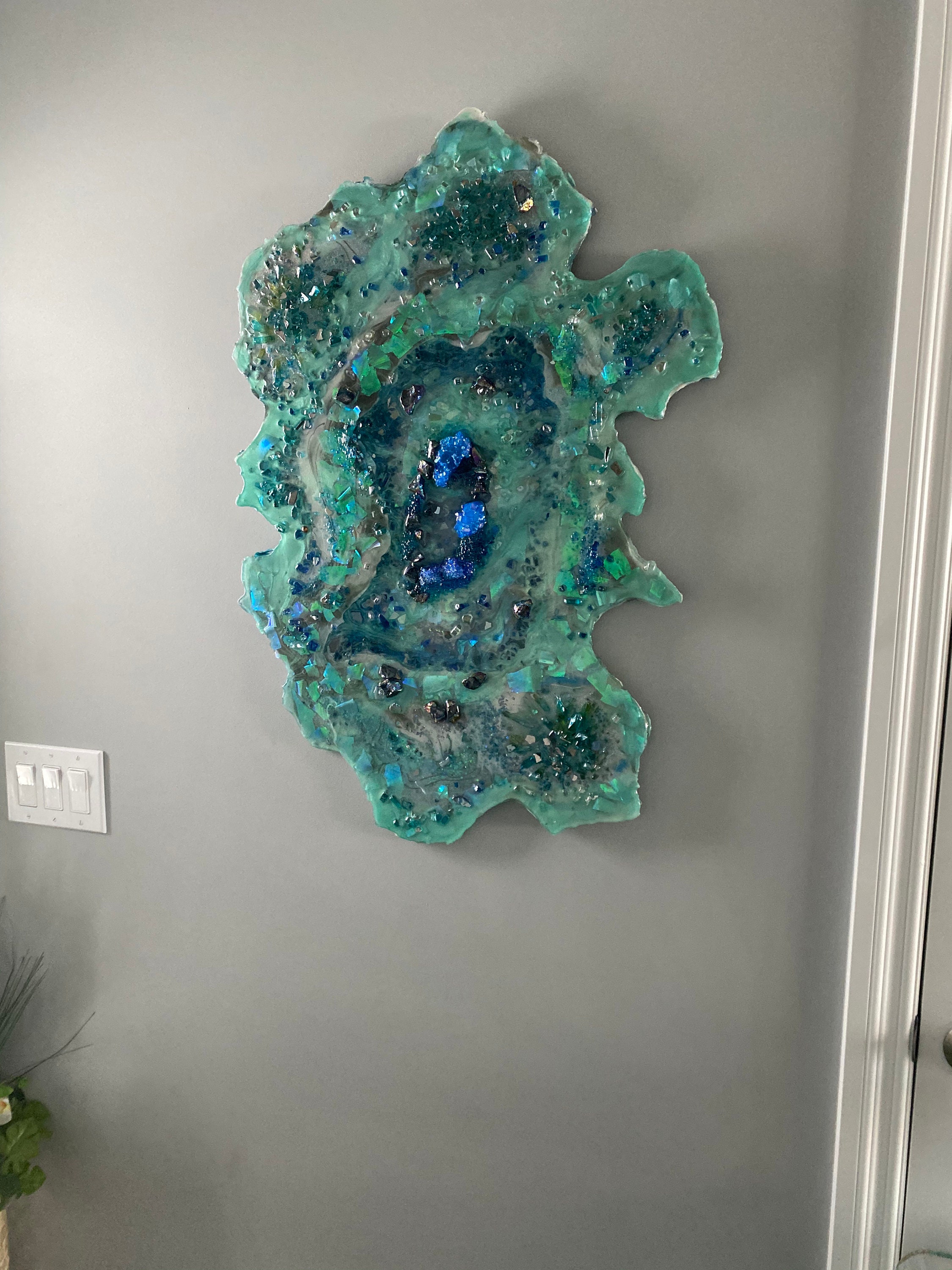 Geode Resin Wall Art Sculpture Etsy