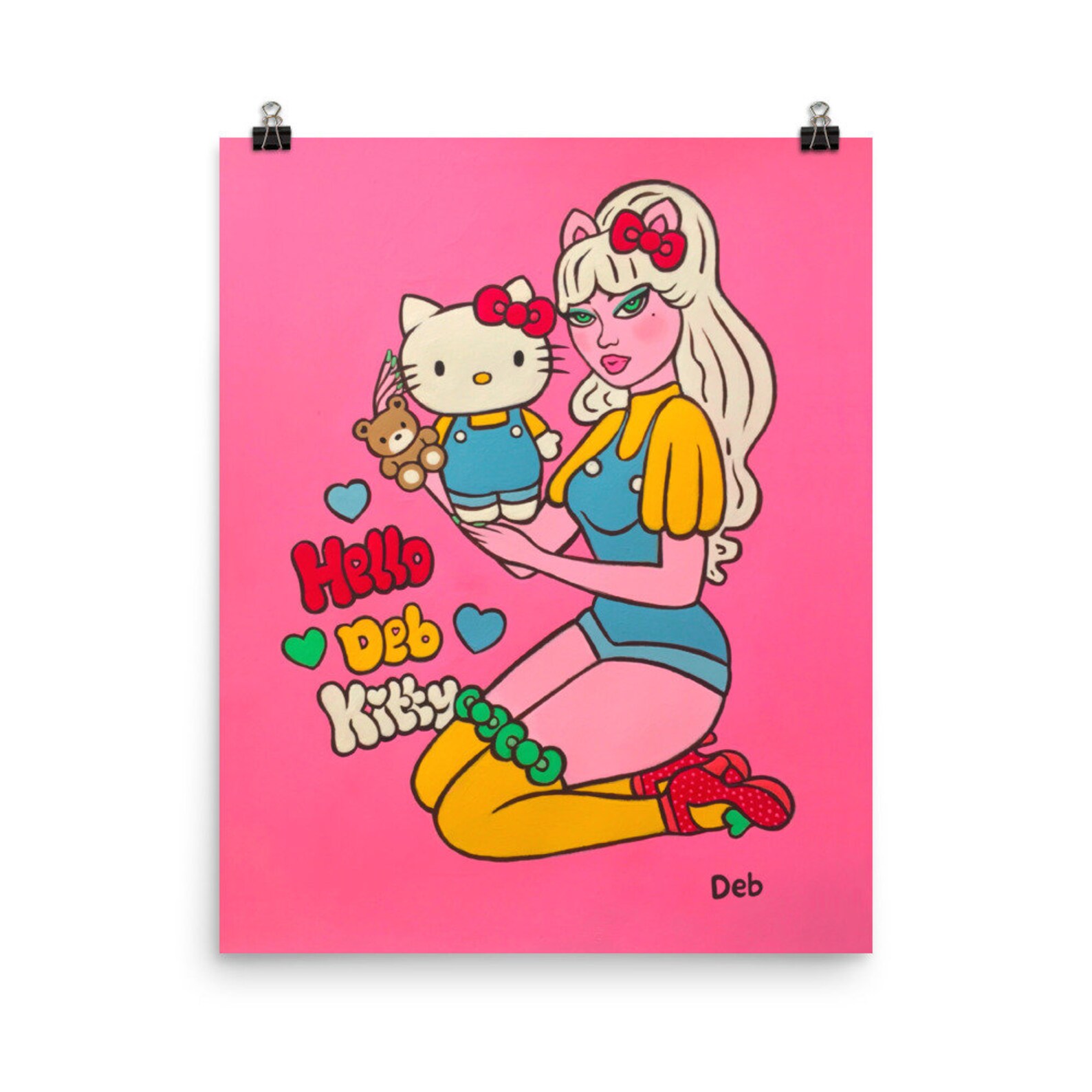 Hello Kitty Poster Art Print Pastel Pop Art Prints | Etsy