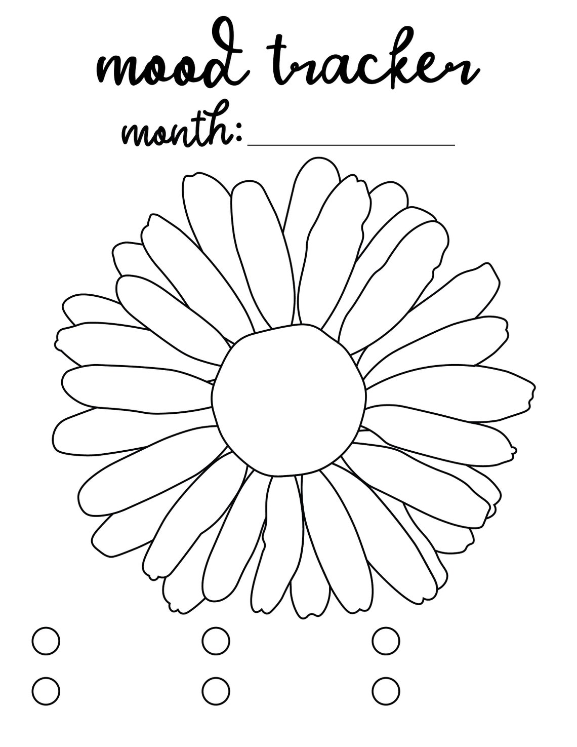 Flower Mood Tracker Printable Printable Word Searches Flower Mood Tracker Printable Printable Word Searches