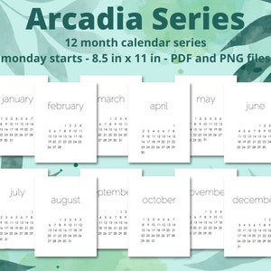 2023 Arcadia Series - Simple Calendar - Printable