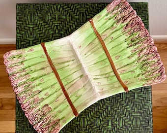 Vintage Shafford Majolica Asparagus Ceramic Platter