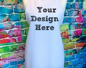 White Apron Mockup Etsy
