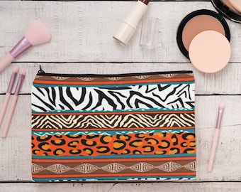 Africa design cosmetic zip case