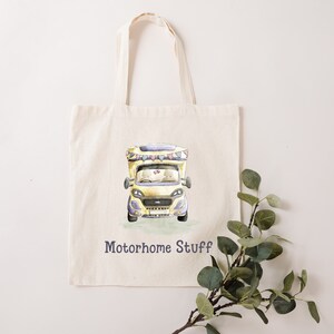 Camping-car Campervan Caravan Camping RV Shopping Sac fourre-tout Toile cadeau réutilisable respectueux de l’environnement Personnalisé Personnalisé