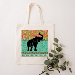 Individuals or Set of 4 Elephant Natural Tone Tote Bags - Etsy