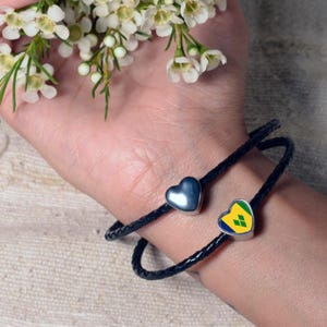 St. Vincent und die Grenadinen-Flagge in Herzform Armband Edelstahl Charme Perle Charme Add on charm Großloch Perle Valentinstag Geschenk