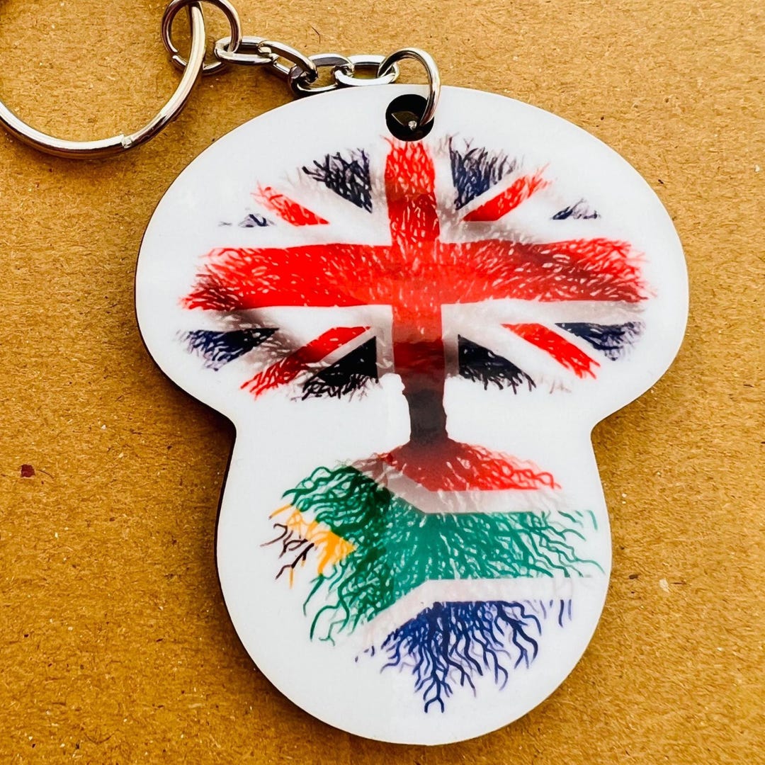 South African Flag Union Jack Keyring Keychain Heritage Roots New Home ...