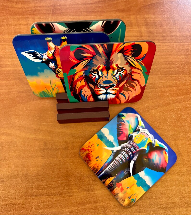 Safari African Savannah Jungle Animal Coasters Placemat Etsy