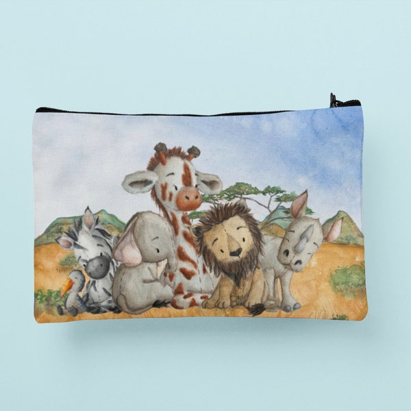 Nappy Diaper Safari Jungle pochette sac lingettes rangement sac à langer animaux Lion girafe zèbre nouveau bébé douche enfant cadeau