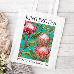 Protea Tragetasche Blumenmarkt Leinwand Stoff wiederverwendbar Australien Südafrika helles Blumengeschenk für ihre Mutter Geburtstag wiederverwendbar umweltfreundlich