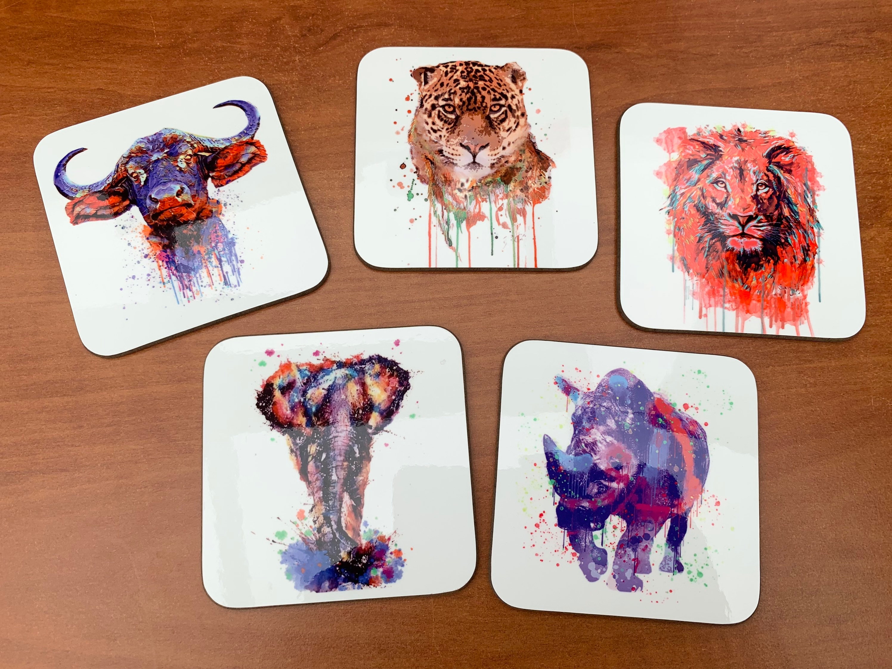 Coasters South Africas Big Five Coasters 5 Coasters 9x9cm Etsy