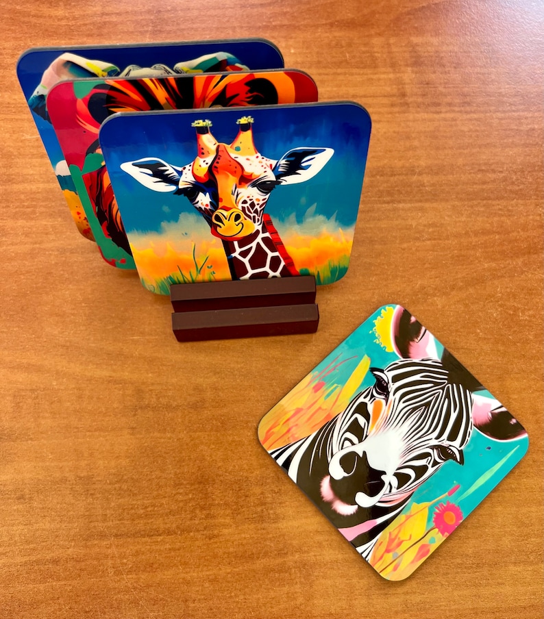 Safari African Savannah Jungle Animal Coasters Placemat Etsy