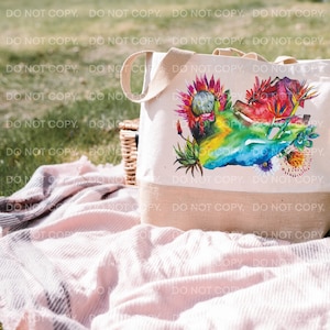 Große Jute Tasche Blumen Protea Südafrikanische Flagge für Shopping Arbeit Strand Urlaub Geschenk Schultertasche umweltfreundlich wiederverwendbar