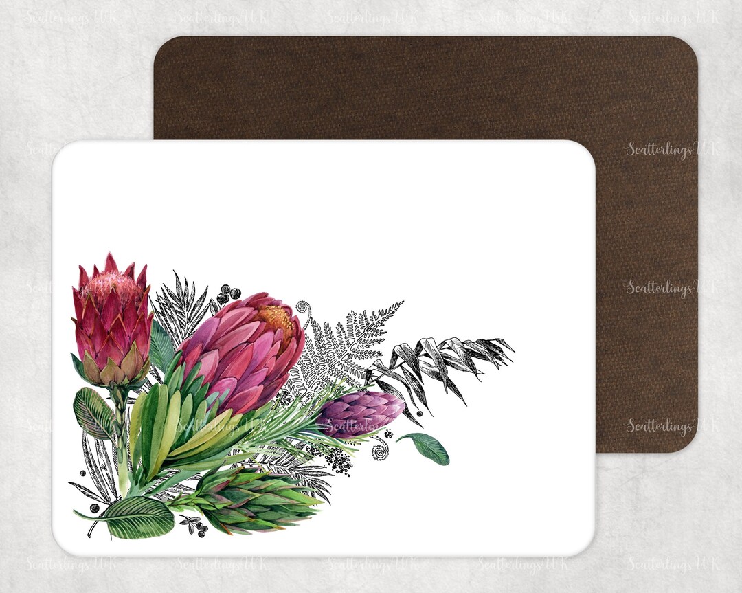 Protea Tablemats Placemats Pink Flowers South Africa Gift Homeware