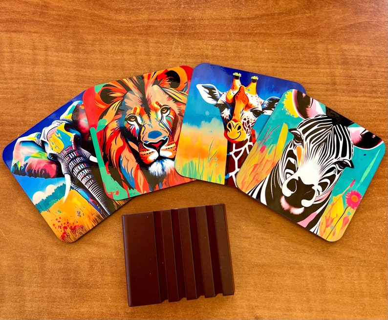 Safari African Savannah Jungle Animal Coasters Placemat Etsy