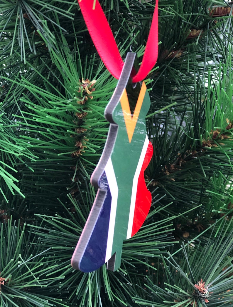 Christmas Tree Decoration Ornament South Africa Flag Christmas Etsy