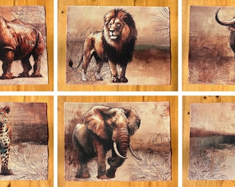 Placemat Big Five Animals Springbok South Africa Table Setting Indivual Mat or as a Set of Six New Home Gift Christmas