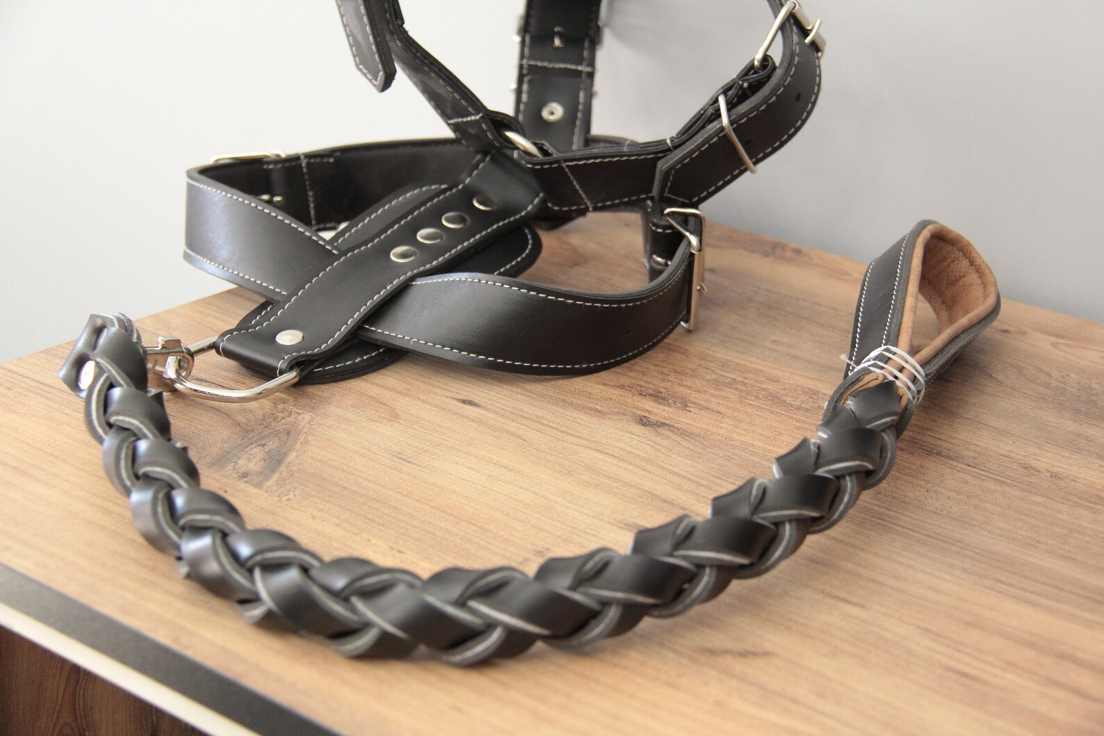 Adjustable Leather Extra Large Dog Harness Leather Dog Etsy