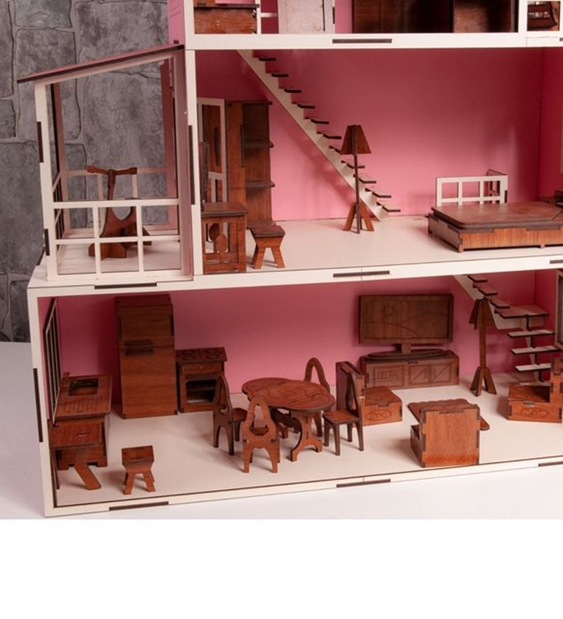 barbie doll play house set