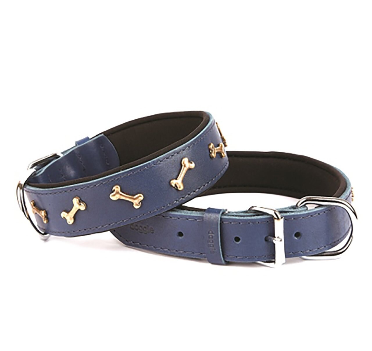 Bone Patterned Leather Dog Collar Bone Decor Collar Leather Etsy