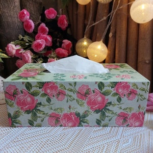Taschentücherbox, Serviettenhalter, Serviettenbox, Kosmetiktücherbox, Serviettenhalter, Blumen, Serviettenhalter, Serviettenhalter, Decoupage