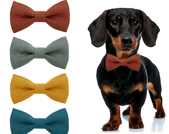 Custom Bow Tie for Dogs, Wedding Pet Linen Bow Tie, Bow Tie, Wedding Cat Bow tie, Eucalyptus Pet Bow Tie, Pet Accessories, Dog Gift