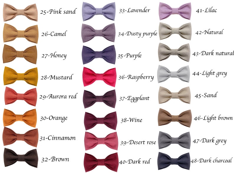 Wedding Linen Bow Tie Linen Pocket Square Bow Tie For Groom Best Man Usher Groomsman Wedding Suspenders Wedding Cufflinks image 7