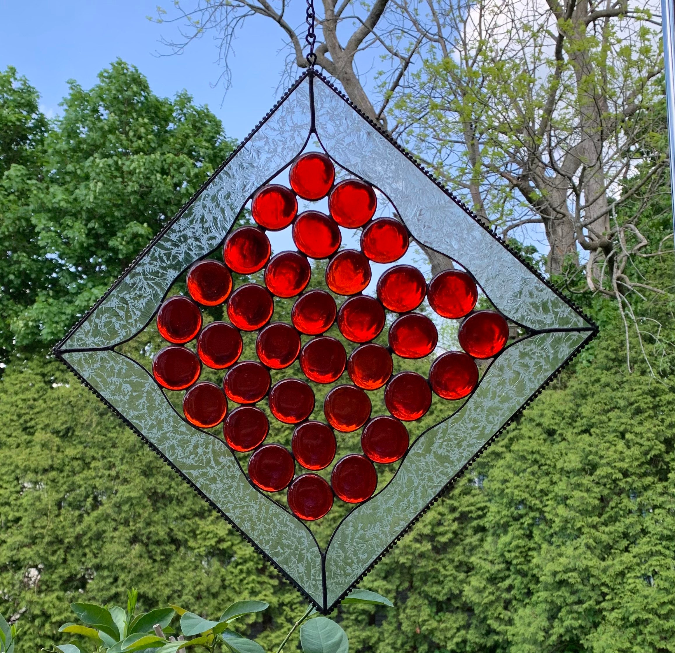 Stained Glass Red Nugget 12 X 12 Panel. Lava or Fire Etsy