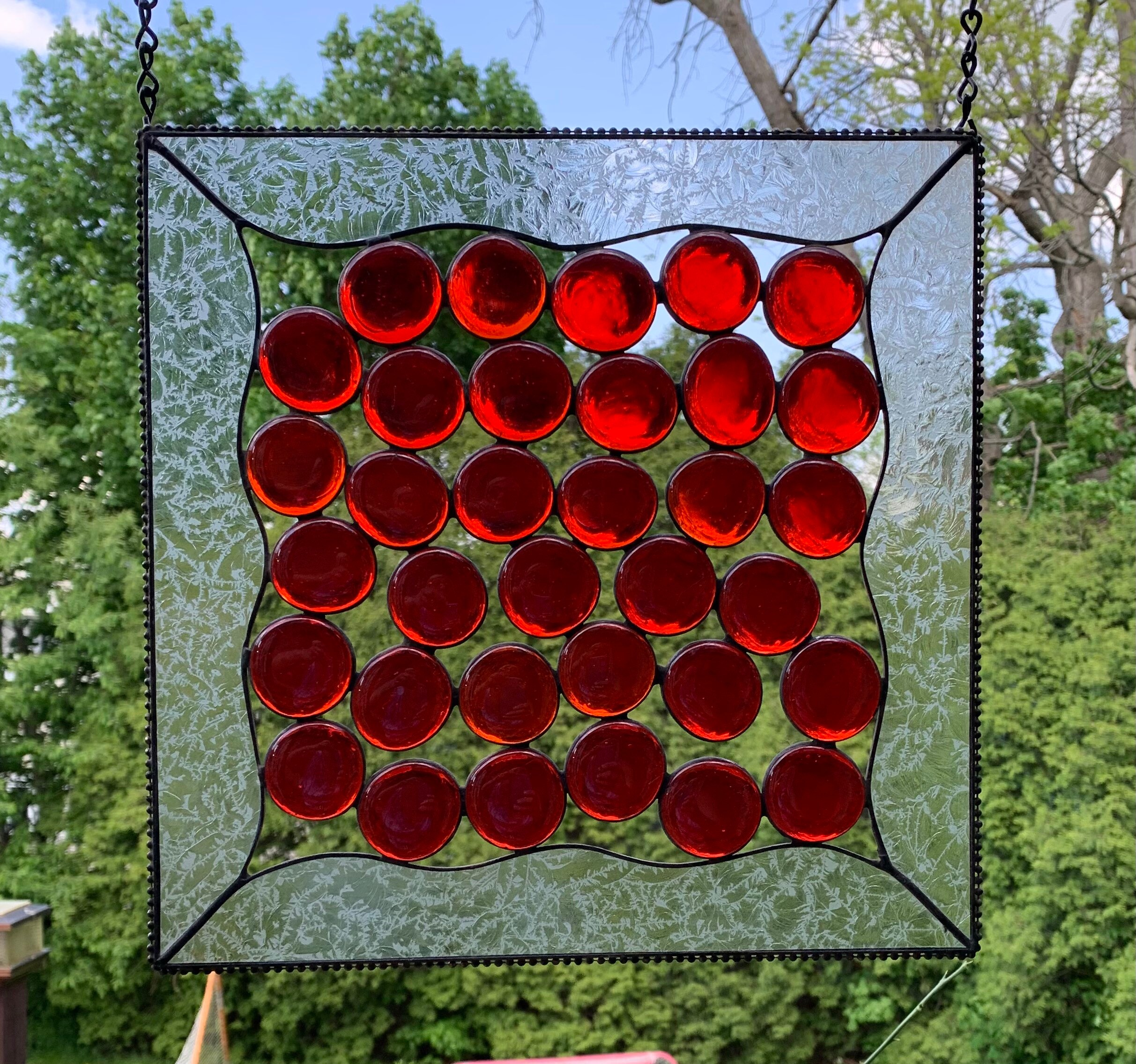 Stained Glass Red Nugget 12 X 12 Panel. Lava or Fire Etsy