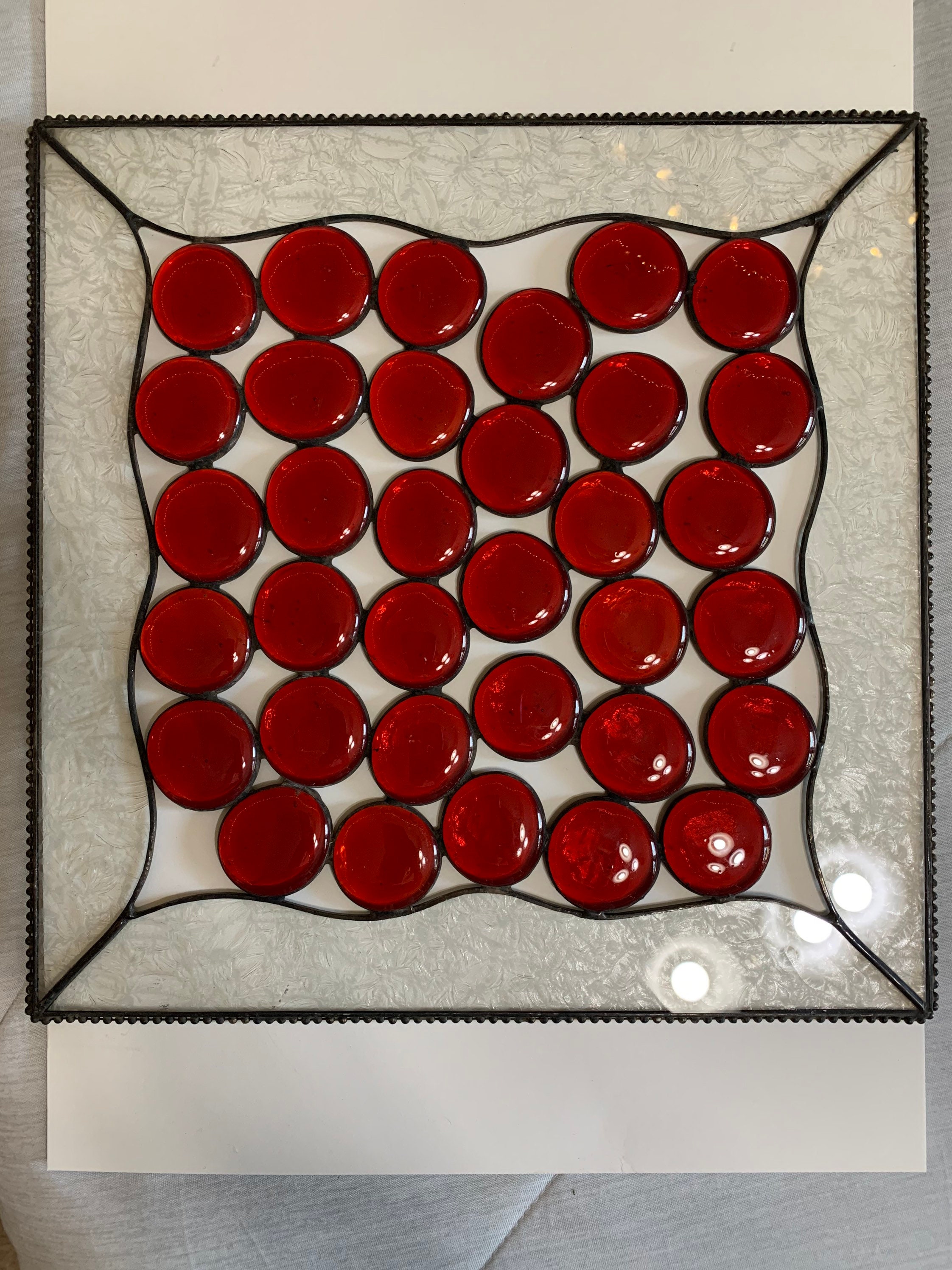 Stained Glass Red Nugget 12 X 12 Panel. Lava or Fire Etsy