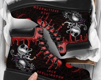 Nightmare before Christmas Boots Shoes Red Black