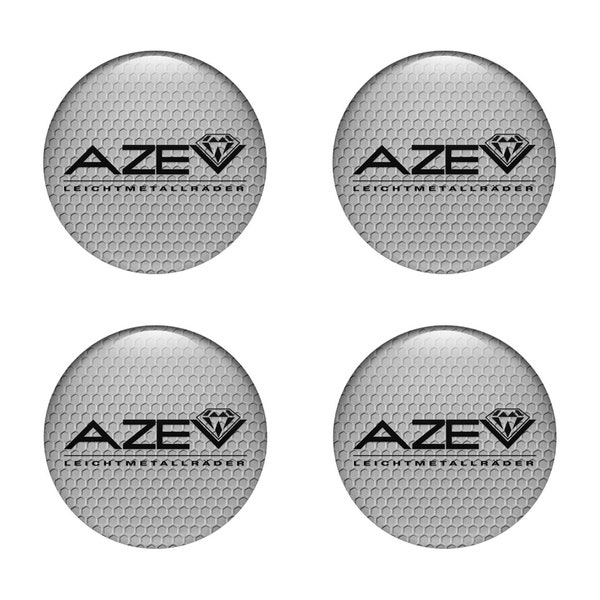 All Sizes 3D Print Emblem, Dome Logo Azev, Epoxy Stickers for Wheel Center Hub Cap, Silicone Decal for auto tuning, laptop, phone