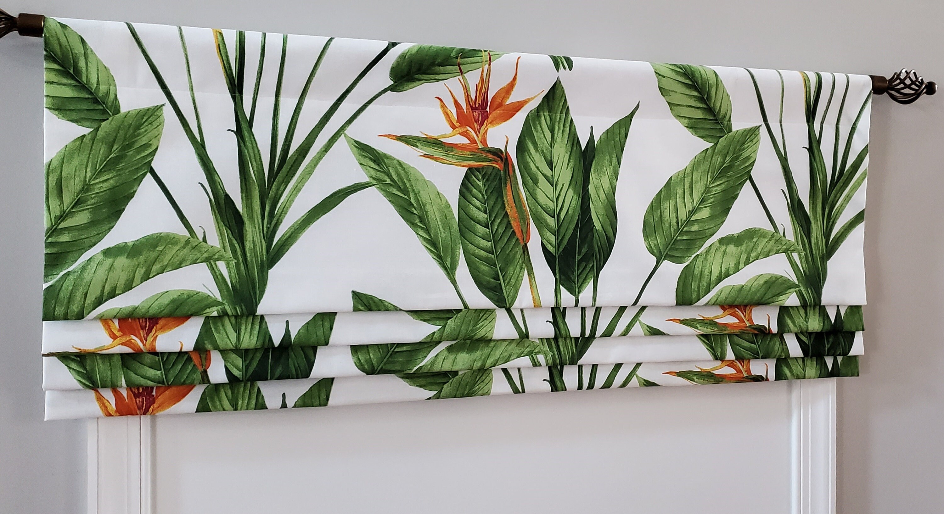 Bottom Pleated Lined Valance faux Roman Shade Valance STOF Etsy