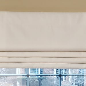 Bottom Pleated lined Valance (Faux Roman Shade Valance): Solid White - Custom Window Treatment