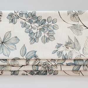 Bottom Pleated lined Valance (Faux Roman Shade Valance): Arboretum Cloud - Custom Window Treatment