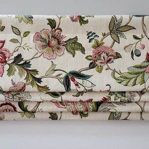 Bottom Pleated lined Valance (Faux Roman Shade Valance): P. Kaufmann Brissac Jewel Linen Blend - Custom Window Treatment