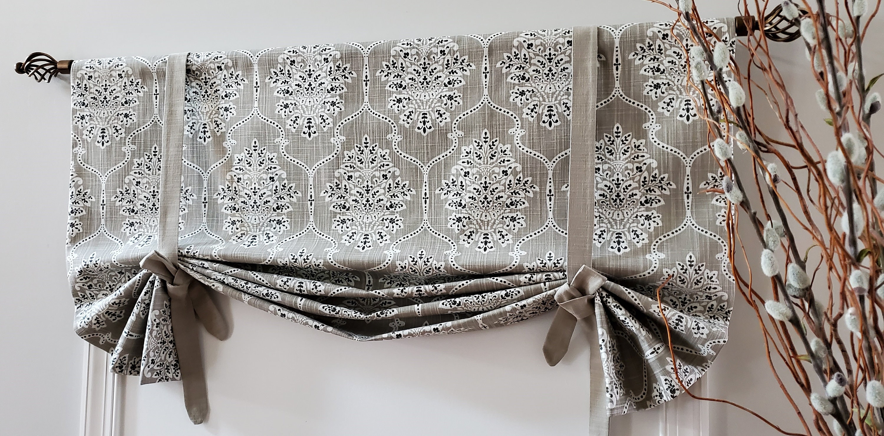 Tie up Valance Fully Lined/shade/kitchen Curtain Dreamscape Etsy