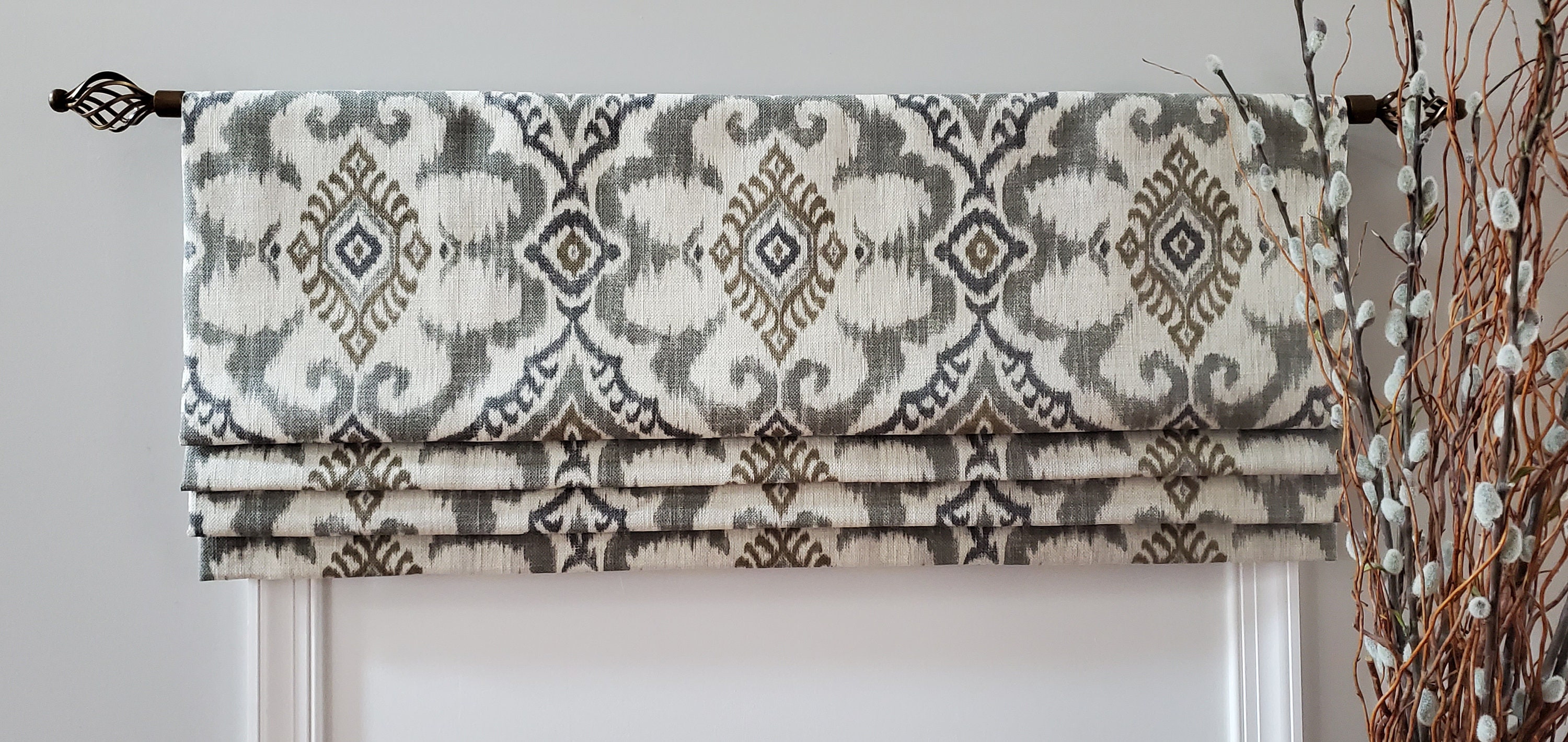 Bottom Pleated Lined Valance faux Roman Shade Valance Etsy