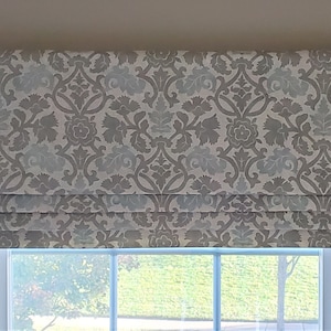 Bottom Pleated lined Valance (Faux Roman Shade Valance): Waverly Anika - Custom Window Treatment